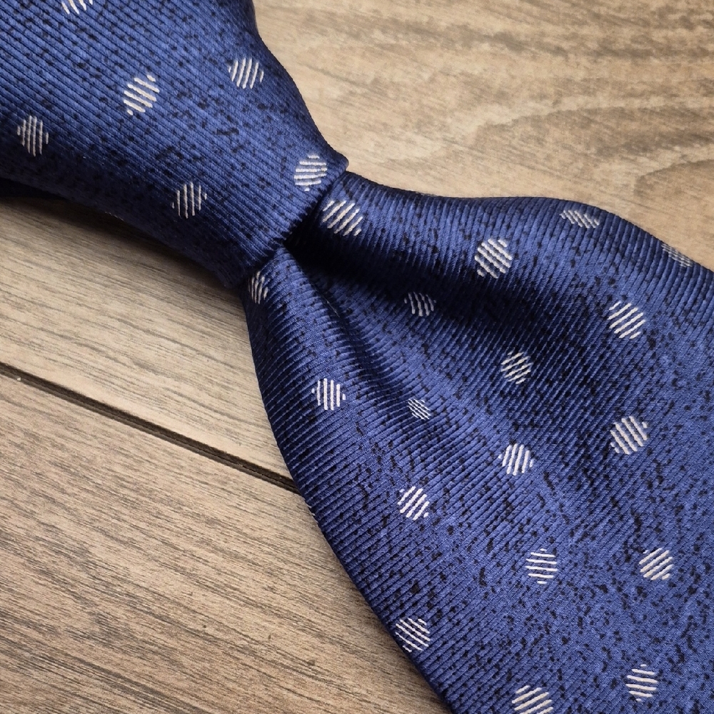 BVLGARI Davide Pizzigoni Italy Dark Green Blue Abstract 7 FOLD Designer Mens Tie
